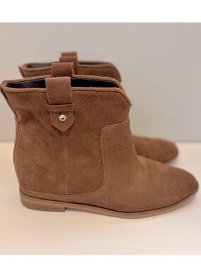 Cole Hann Rayna Booties Rustic Suede Hidden Wedge Wide Ankle Boots